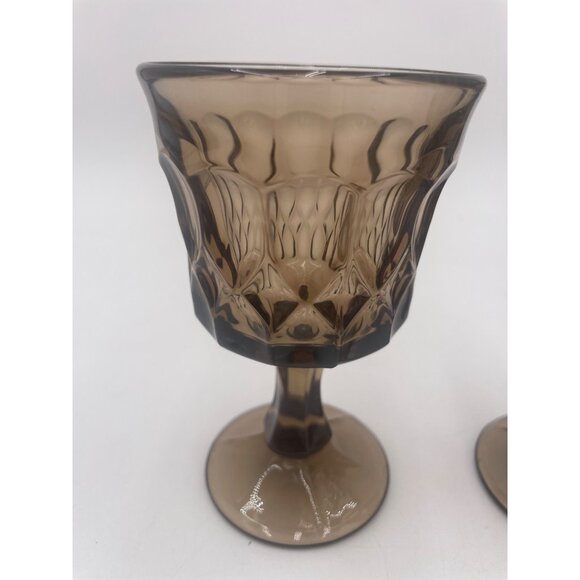 Vintage Noritake Perspective Mocha Brown Glasses 4oz Goblets Wine 2 Cups - Picture 4 of 6